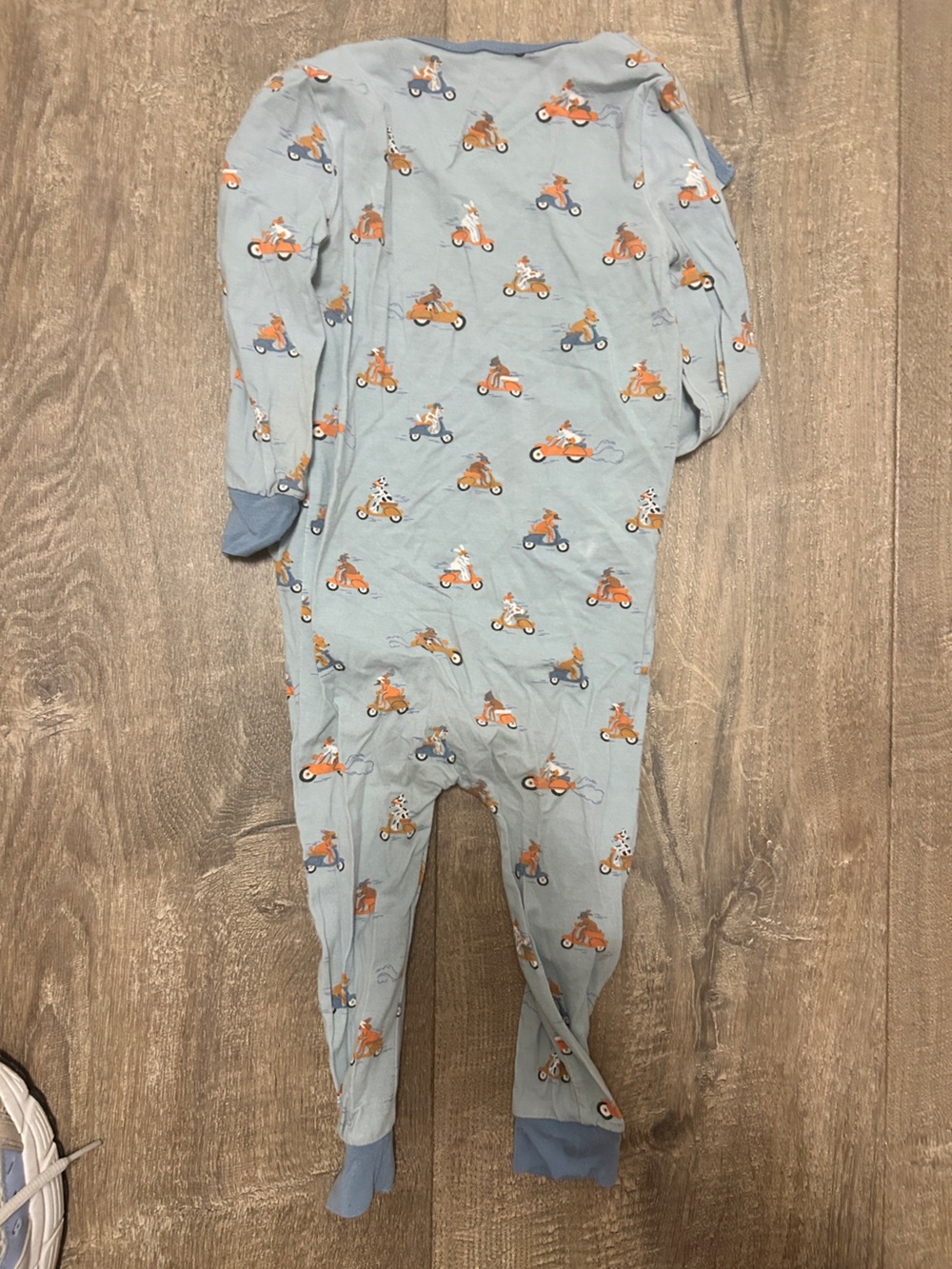 Magnetic Me Light Blue Motorcycle Print One-Piece Bodysuit - Picture 3 of 3